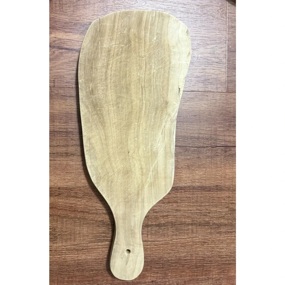 Vintage Wooden Handled Cutting Board Hang Hole Country Kitchen 15” L